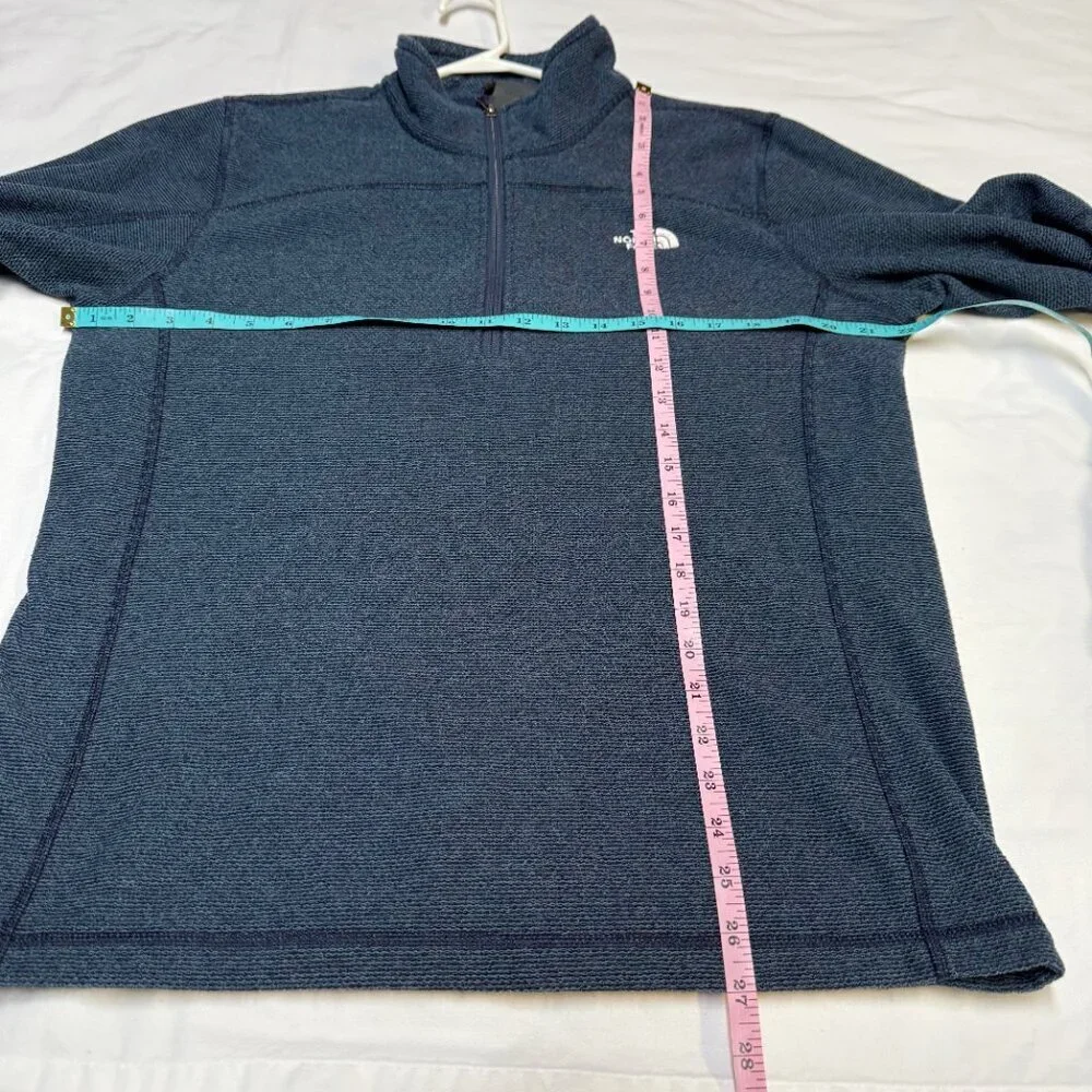 The North Face Mens Cap Rock 1/4 Zip‎ Pullover Medium Navy Heather EUC